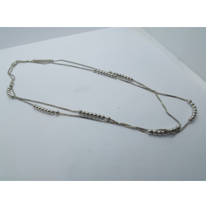 Zilver venetiaans collier met 8x8 zilveren bolletjes 80 cm - 35883