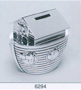 Verzilverd spaarpot Arc van Noach - 3008456