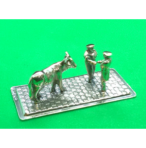 Zilver miniatuur Veekooplui met koe - 27810