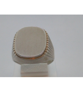 Zilver heren ring hol ovaal mt. 20 - 1600
