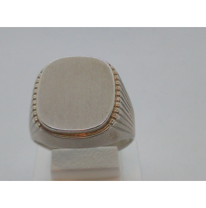 Zilver heren ring hol ovaal mt. 20 - 1600
