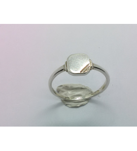 Zilver dames graveerring 8-kant facet mt. 17¾ - 47501