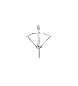 Zilver hanger/bedel kruisboog - 51733