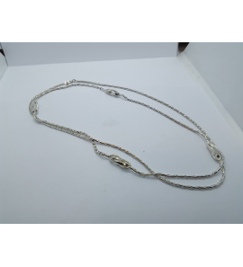 Zilver chanel collier luna met open tors-ton 4x 80 cm - 4799