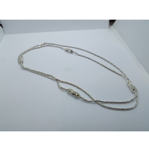 Zilver chanel collier luna met open tors-ton 4x 80 cm - 4799