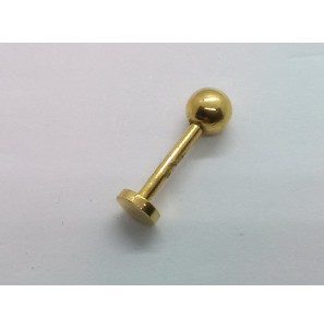 Goud 18k piercing tong staaf 10x1.5 mm bol 5 mm - 32623