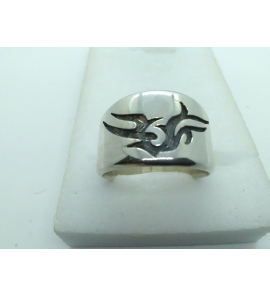 Zilver heren ring met oxide mt. 22 - 22748