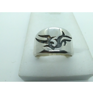 Zilver heren ring met oxide mt. 22 - 22748