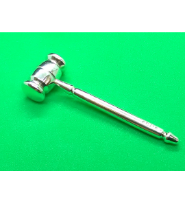 Zilver miniatuur Voorzitters hamer - 28542