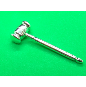 Zilver miniatuur Voorzitters hamer - 28542