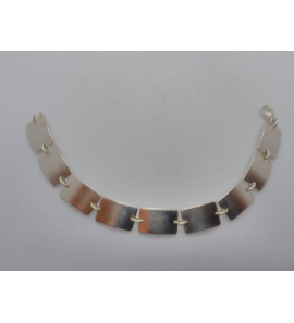 Zilver Look! armband plaatjes rechthoek 18 cm - 39390