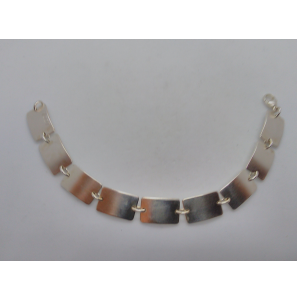 Zilver Look! armband plaatjes rechthoek 18 cm - 39390
