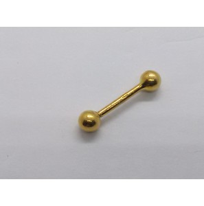 Goud 18K piercing staaf10x1.3 mm bol 4 mm - 48444
