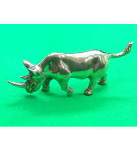 Zilver miniatuur Neushoorn 55 mm - 20066