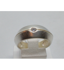Zilver dames ring mat met zirkonia - 43687