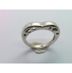Zilver dames ring hart model met hartjes mt. 16¾ - 43671
