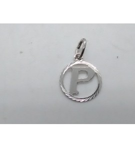 Zilver letterhanger in rand 12.5 mm P - 16435