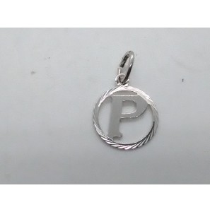 Zilver letterhanger in rand 12.5 mm P - 16435