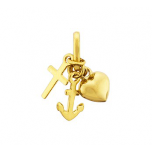 Gouden hanger geloof, hoop en liefde - 3083428