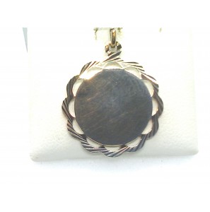 Zilver graveerplaat rond met schulprand - 51677