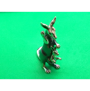 Zilver miniatuur Kangaroe met baby 40 mm - 20400