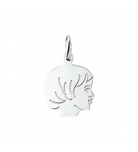 Zilver kinderkopje gladhaar meisje 11 mm - 43066