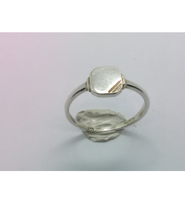 Zilver dames graveerring 8-kant facet mt. 18 - 47502