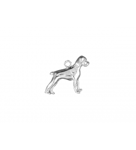 Zilver hanger/bedel hond Boxer ongecoup. - 51694