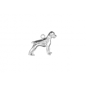 Zilver hanger/bedel hond Boxer ongecoup. - 51694