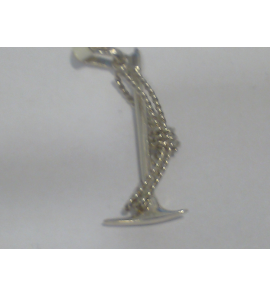 Zilver hanger/bedel pikhouweel+touw - 38492