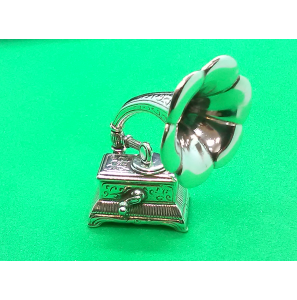 Zilver miniatuur Gramafoon  40 mm - 1000118