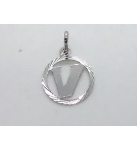 Zilver letterhanger in rand 12.5 mm V - 16438