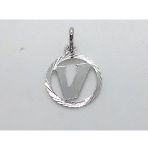 Zilver letterhanger in rand 12.5 mm V - 16438