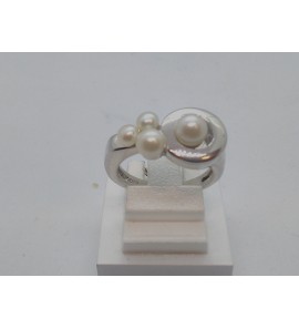 Zilver dames ring gerodineerd met zoetwaterparels - 3122203