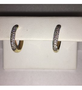 Diamonde klap-creolen met diam/bril  0.37 crt. - 1000736