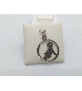 Zilver baby in rand 19 mm met een arm - 3014891