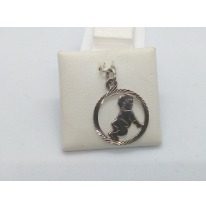 Zilver baby in rand 19 mm met een arm - 3014891