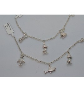 Zilver jass. bedelarmband eend/vis/pingwing gesoldeerd - 3000807