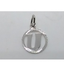 Zilver letterhanger in rand 12.5 mm U - 16437