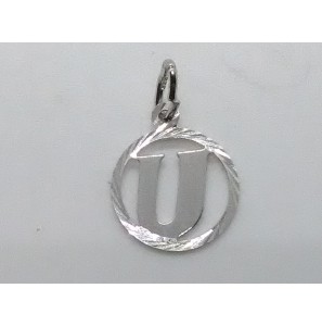 Zilver letterhanger in rand 12.5 mm U - 16437