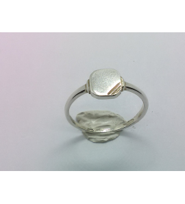 Zilver dames graveerring 8-kant facet mt. 17½ - 47500