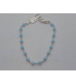Zilver armband + turq kralen - 1000572
