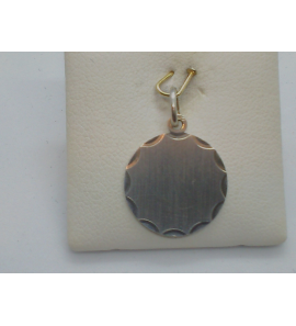Zilver graveerplaat rond schulprand 16 mm - 33112