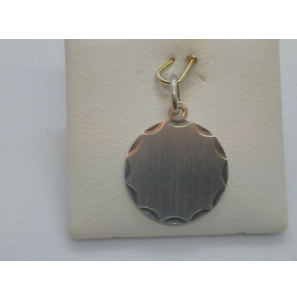Zilver graveerplaat rond schulprand 16 mm - 33112