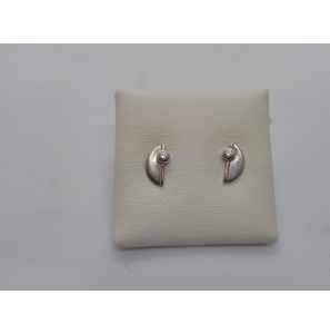 Zilver oorknop met zirkonia - 41422