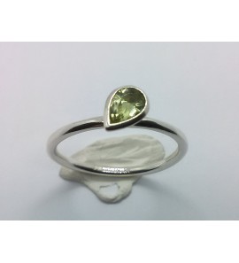 Zilver aanschuif ring met druppel zirkonia geel mt.16¼ - 3071669