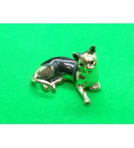 Zilver miniatuur Poes liggend 28 mm - 20396