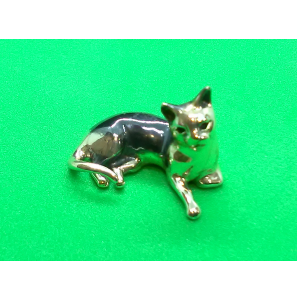 Zilver miniatuur Poes liggend 28 mm - 20396
