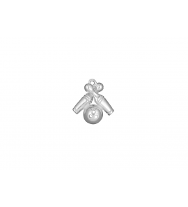 Zilver hanger/bedel Bowlingpinnen net bal - 14020