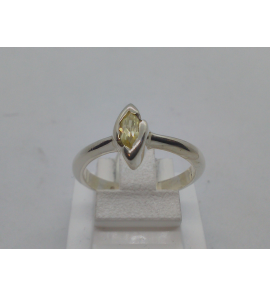 Zilver dames ring met citrien zirkonia - 43678